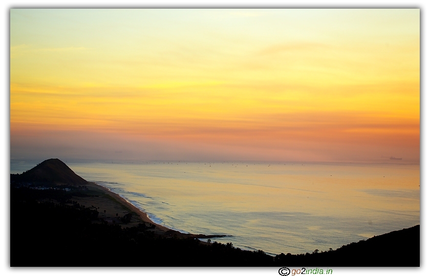 Sunrise before beach area