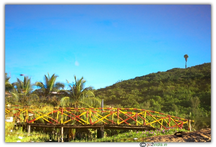 Yarada beach wooden bridge 