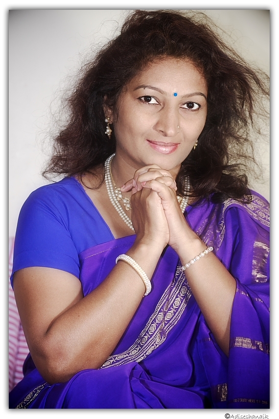 Indian lady with blue saree