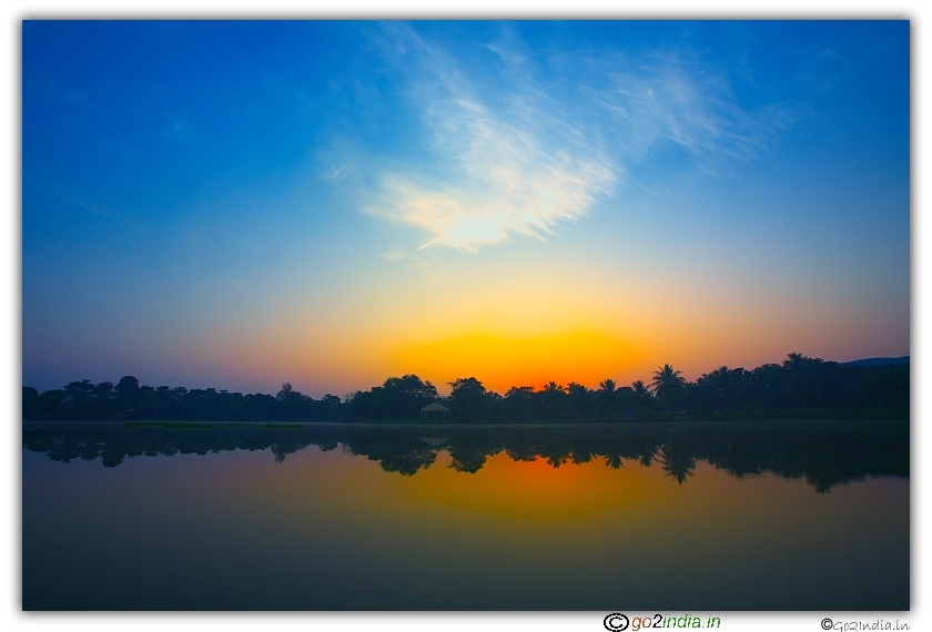 Just before sunrise early morning