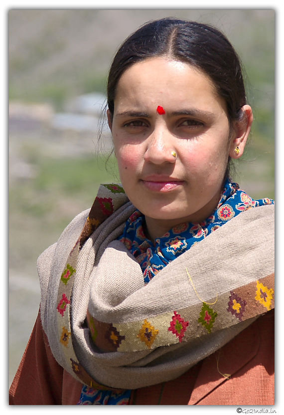lady at Lahoul in traditional dress
