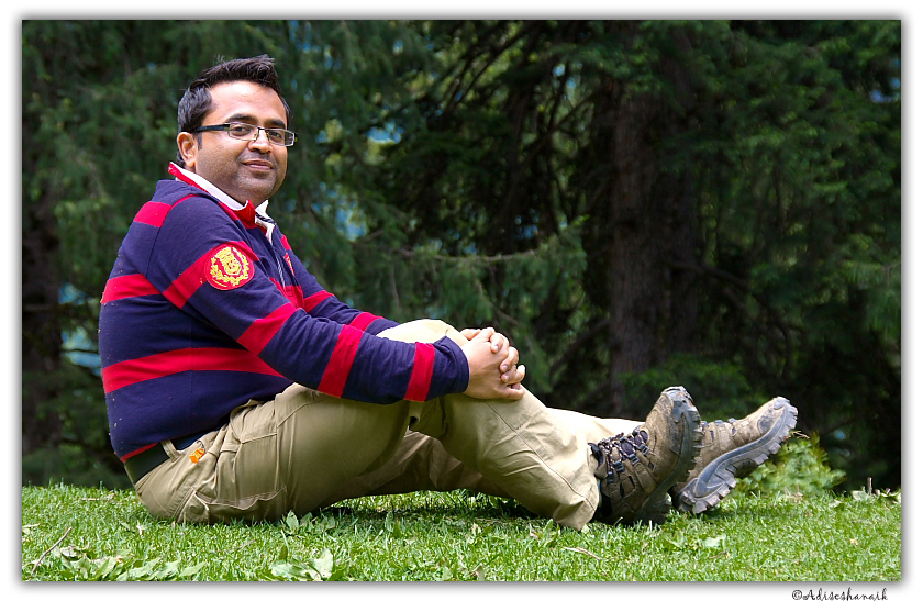 portrait of a man posed in the forest