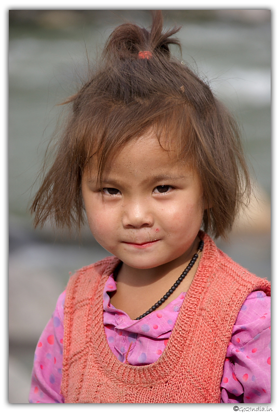 Cute baby girl at Kullu of Himachal Pradesh