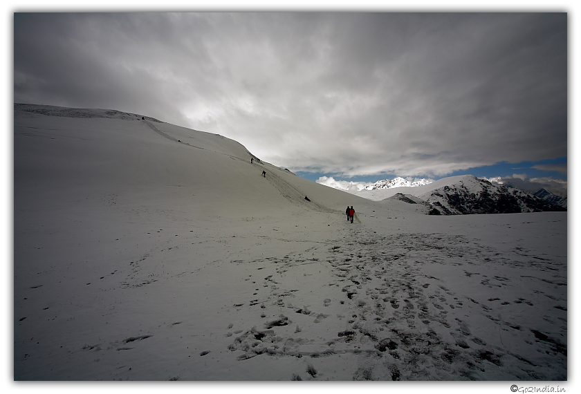 View of  the slide after Saurkundi pass