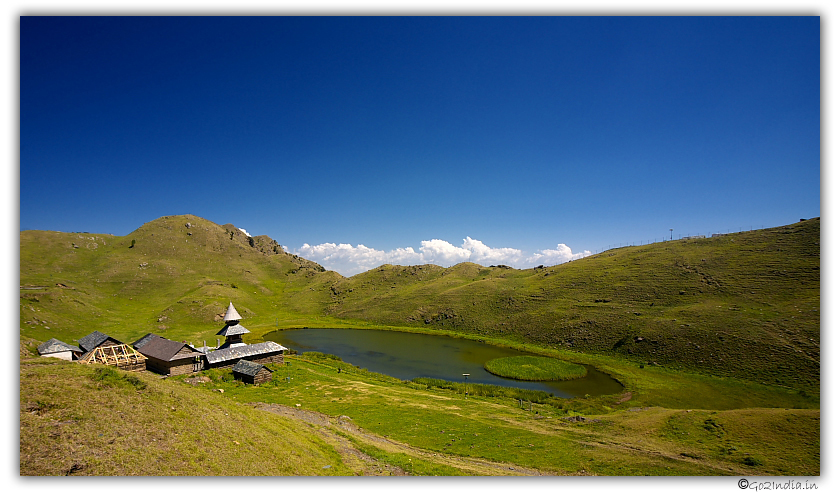 Prashar lake and temple view