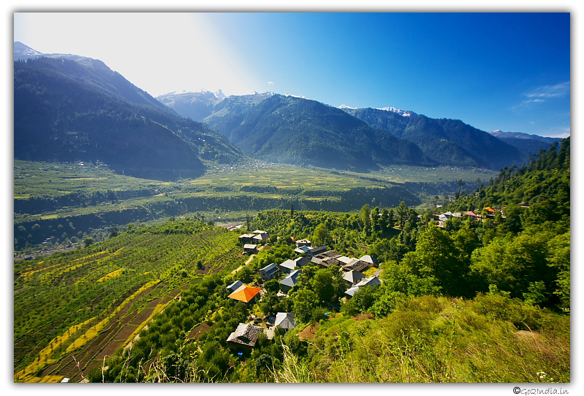 Manali Alu ground view from top of Saurkundi trek last day
