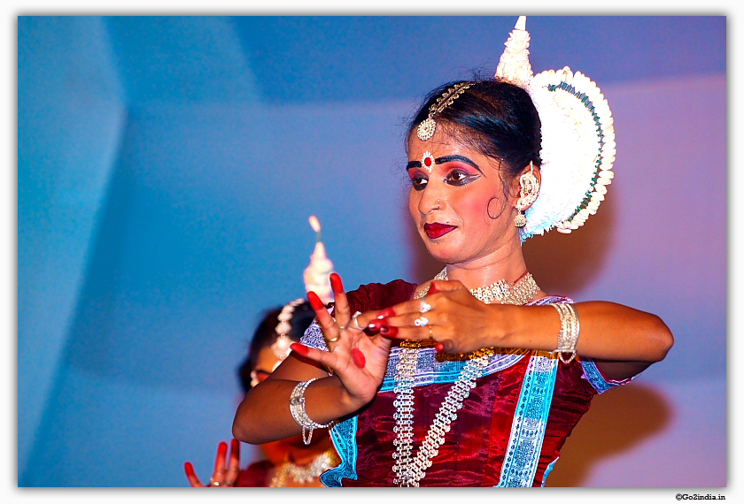 Odissi dance stage performance