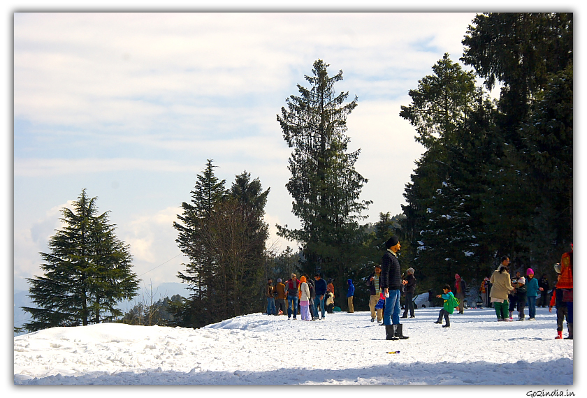 Tourist at Kufri in winter 