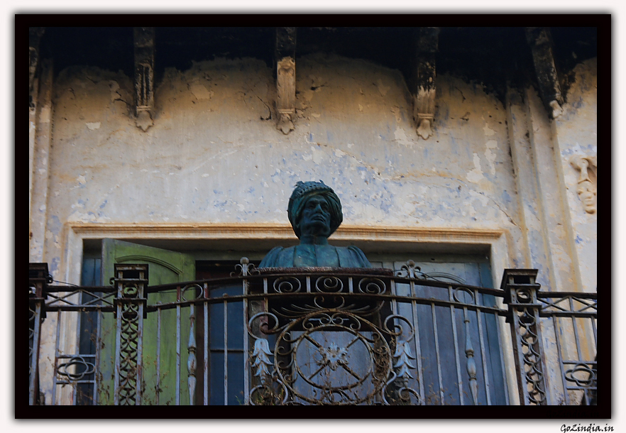 Statue of King in front of Main Hall inside Jeypore Palace