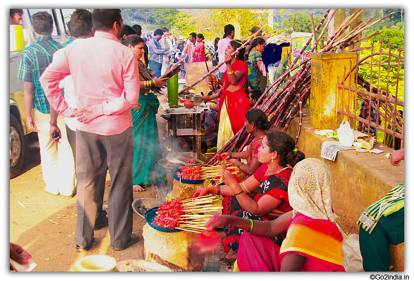 Bamboo chicken available at Chaparai water fall 
