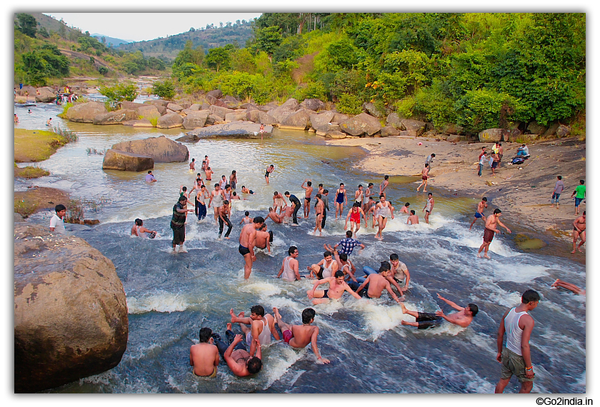 Enjoying in water at Chaparai near Araku