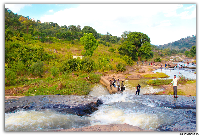 Flowing water stream at Chaparai near Araku