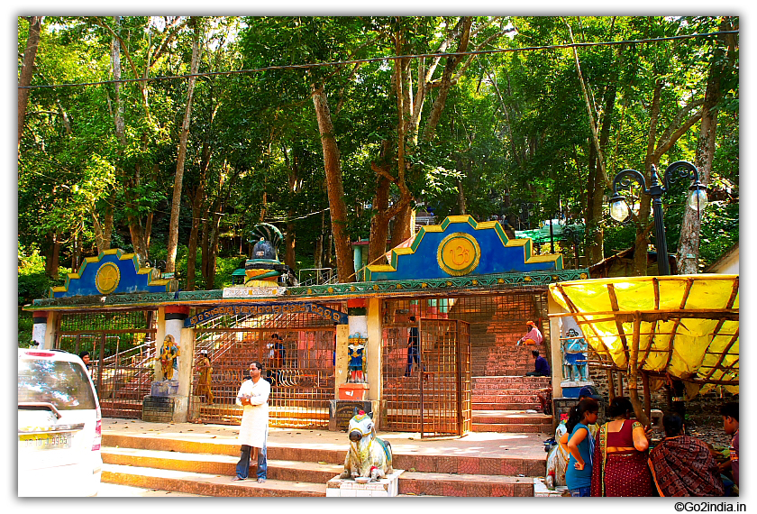 In front of temple entrance at Gupteswar 