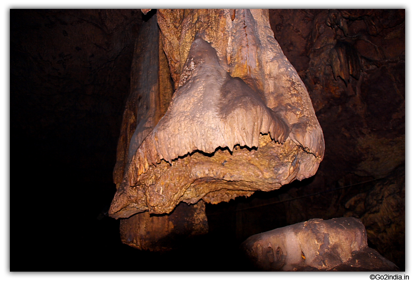 stalactites inside cave temple of Gupteswar