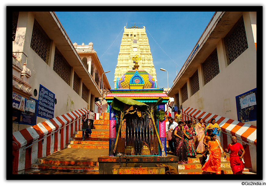 View from steps of main entrance of Dwaraka Tirumala