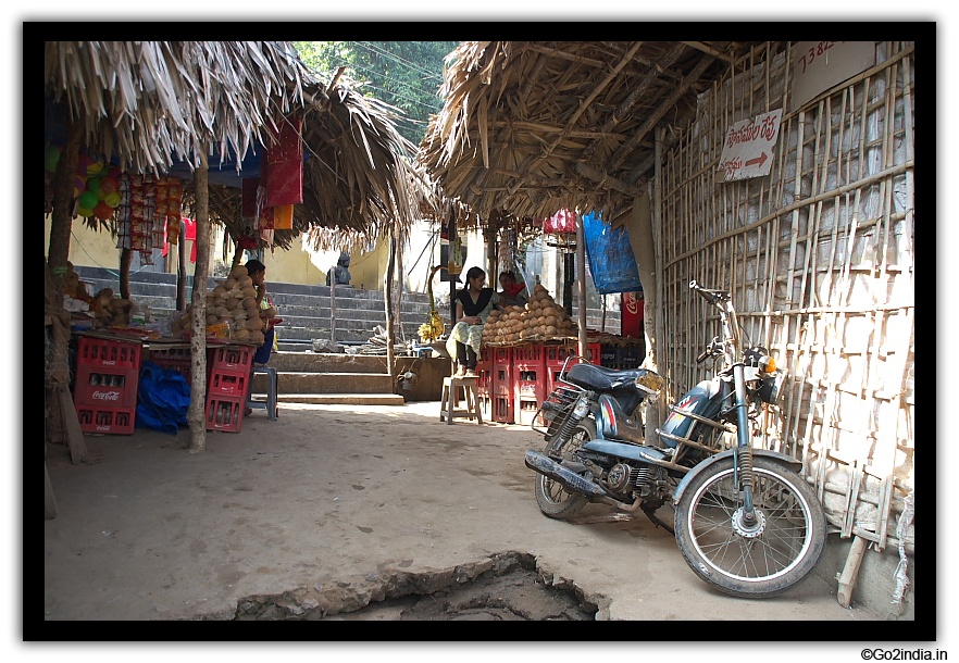 Selling offerings near temple
