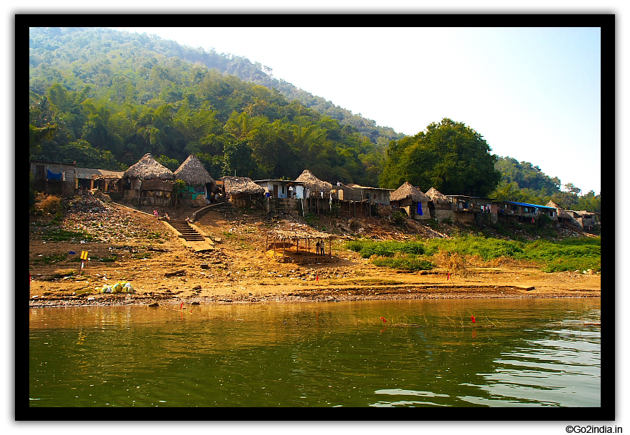 By the side of the river the Gonduru village
