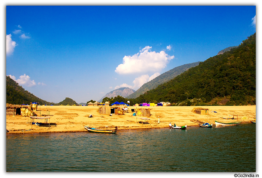 Small boats and the Huts