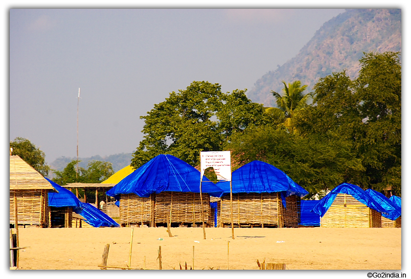 Huts from a distance 