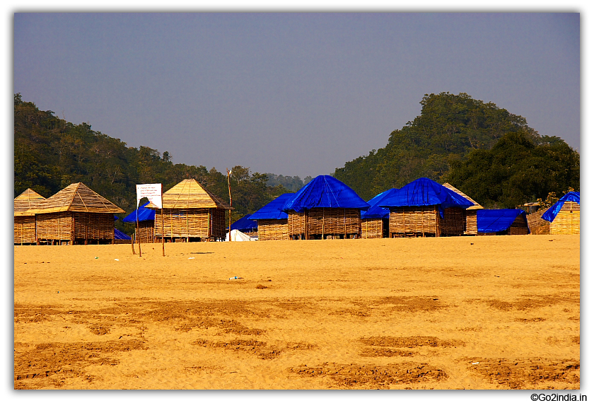 Huts and Godavari river