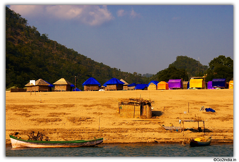 By the side of river the Huts 
