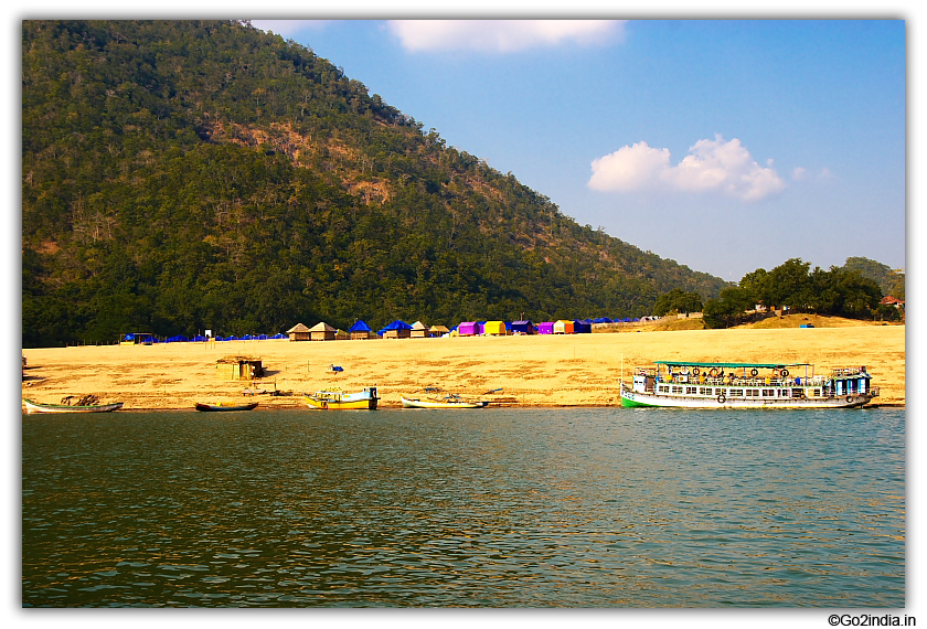 River Godavari and Kolluru Huts