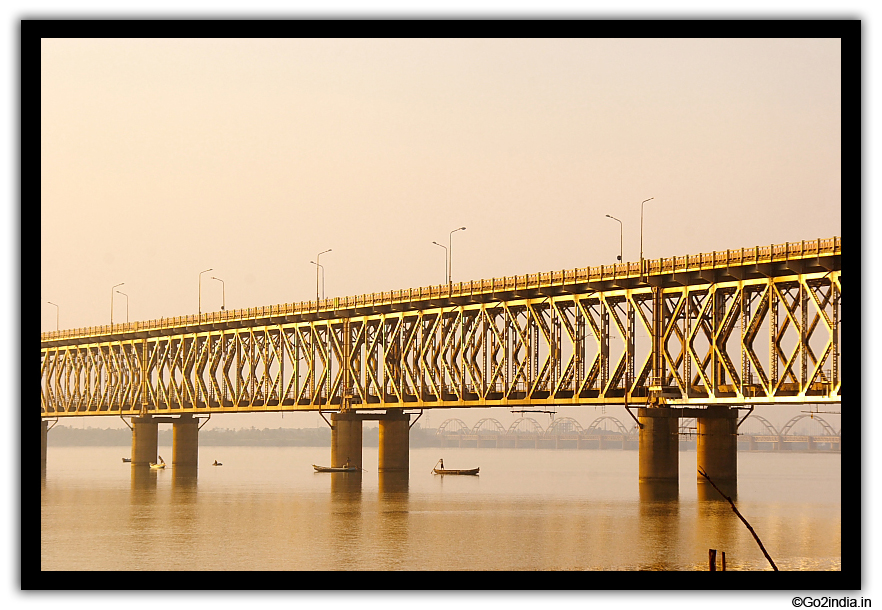 Rail cum road bridge at Godavari