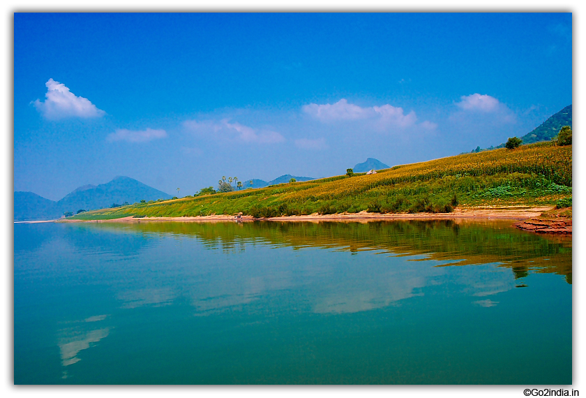 Blue sky and blue water 