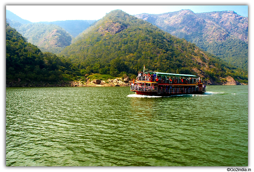 The boat near hills 