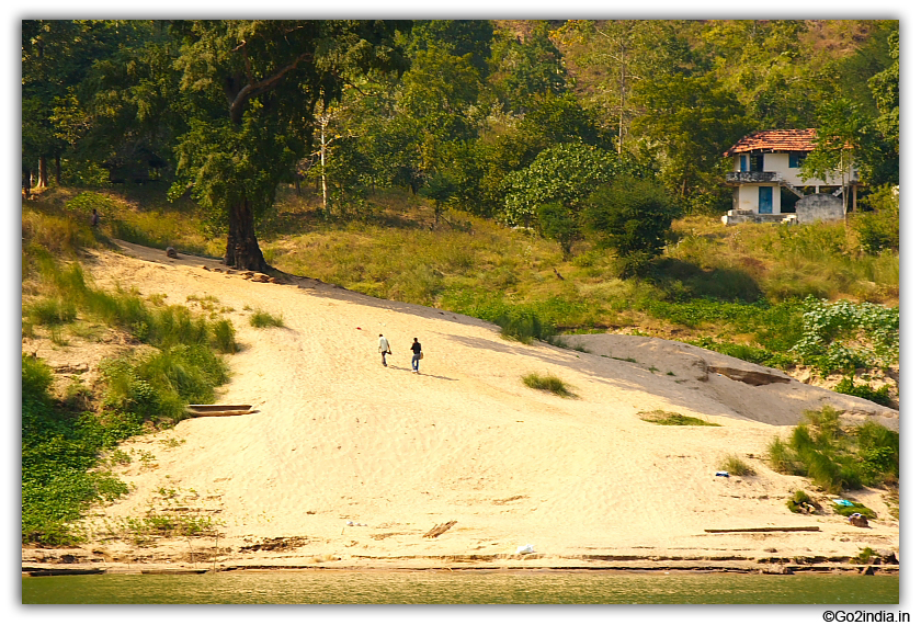 Sand and slop by the side of river 