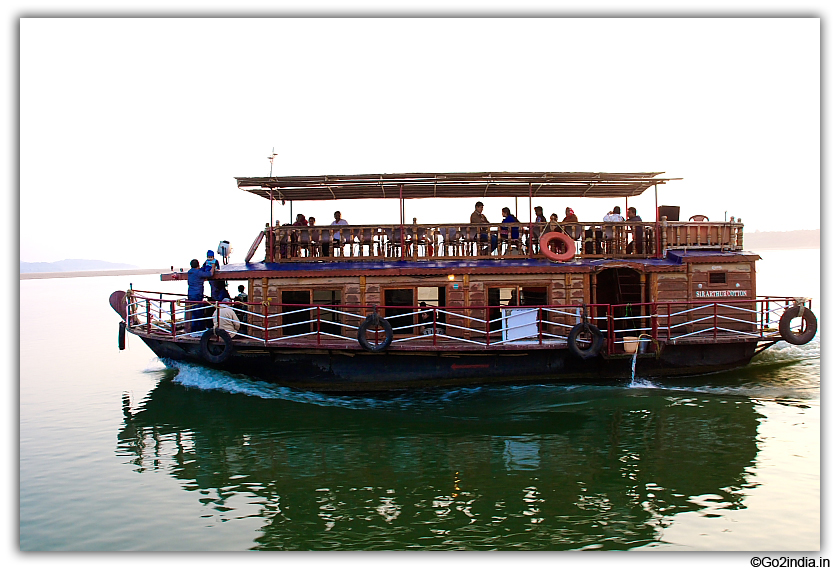 Close view of the launch on river Godavari 