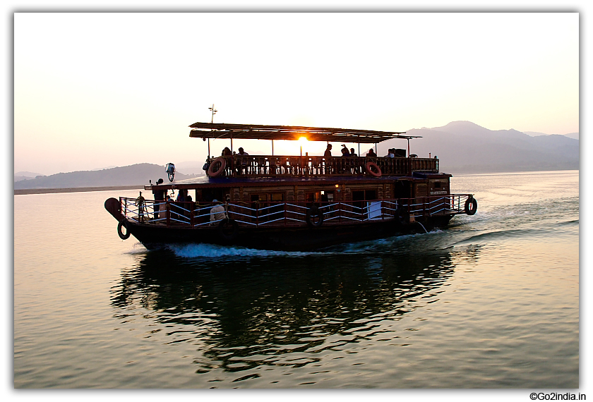 Sun set and the boat
