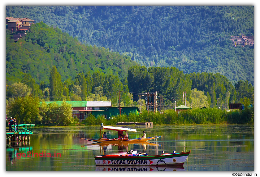 Dal Lake and hills around at Srinagar