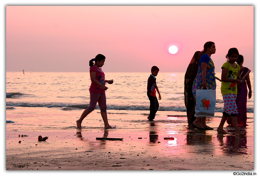 Sunset time at Juhu beach Mumbai 