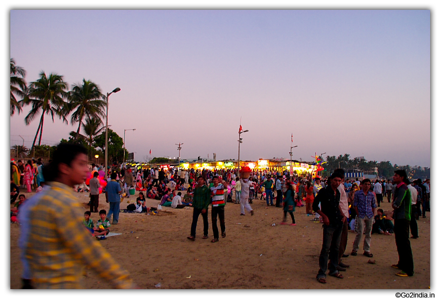 Mumbai Juhu chaupati in Evening time