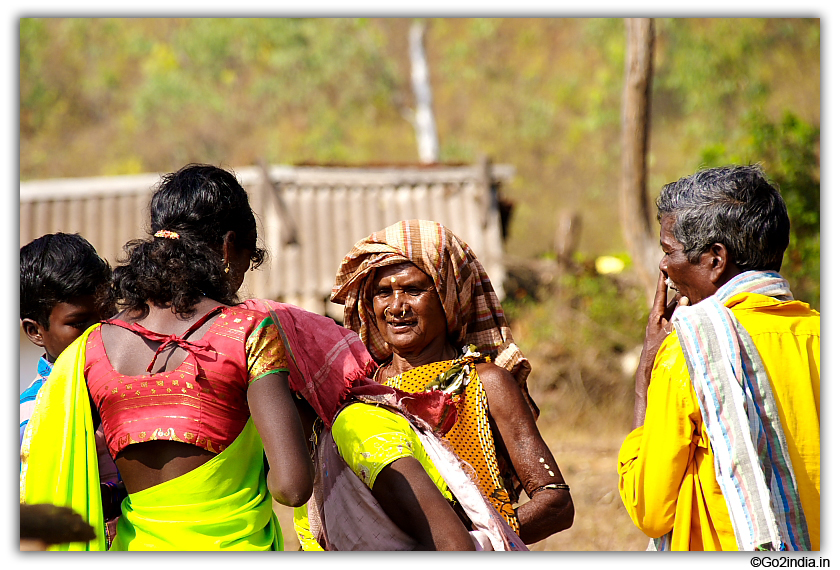 Lady from a distance in a weekly market