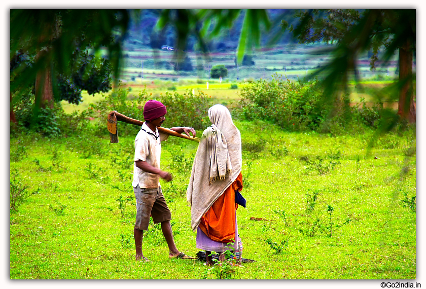 Tribes at Araku working on field 