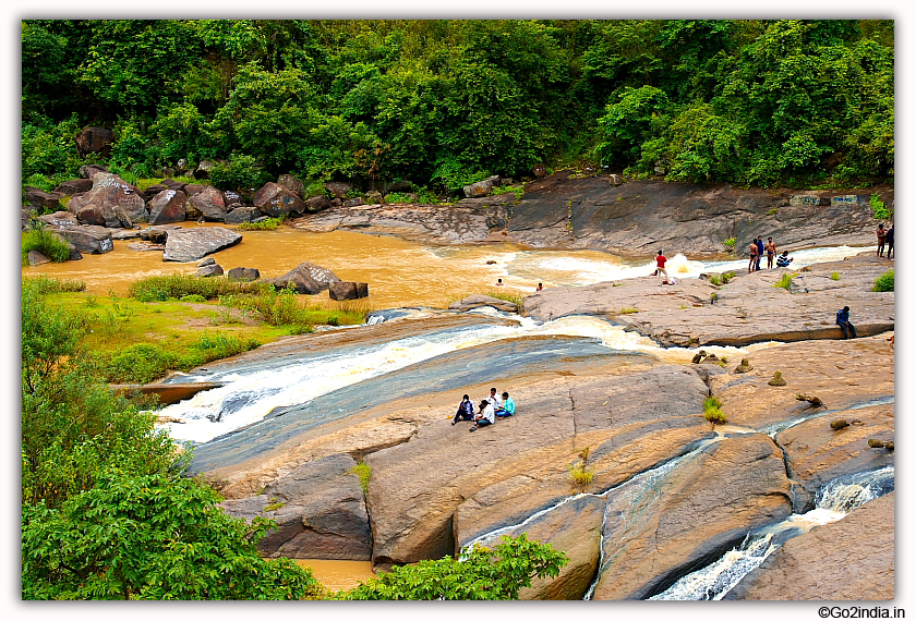 Water flowing down during rainy season at Chapurai