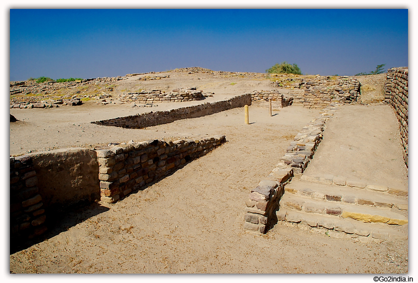 Hall and roads for excavated site