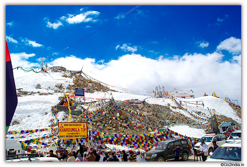 Khardungla top view  snow