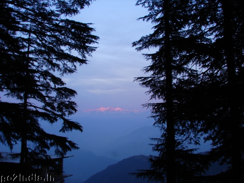 Sunset on hills of Khajjiar