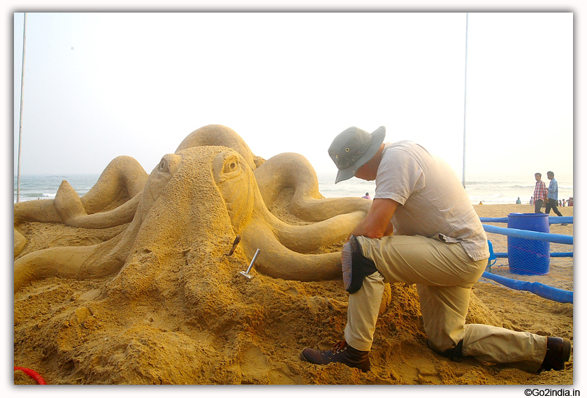 International Sand Art Festival at Chandrabhaga Beach near Konark