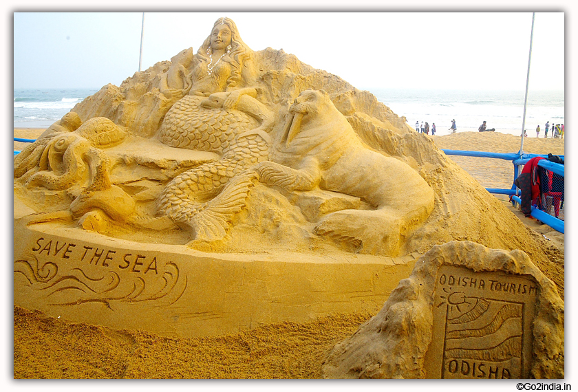 International Sand Art Festival at Chandrabhaga Beach near Konark Photos