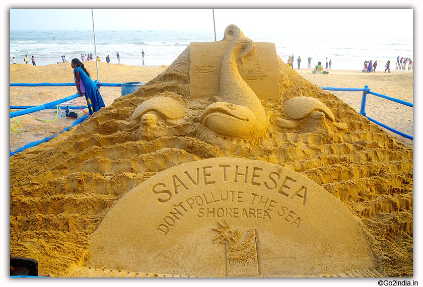 International Sand Art Festival at Chandrabhaga Beach near Konark Photos