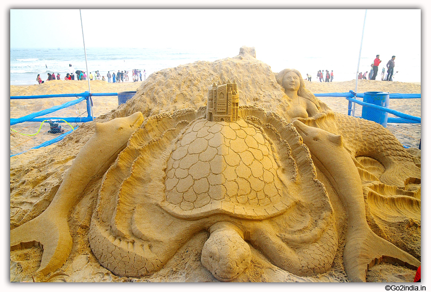 International Sand Art Festival at Chandrabhaga Beach near Konark Photos