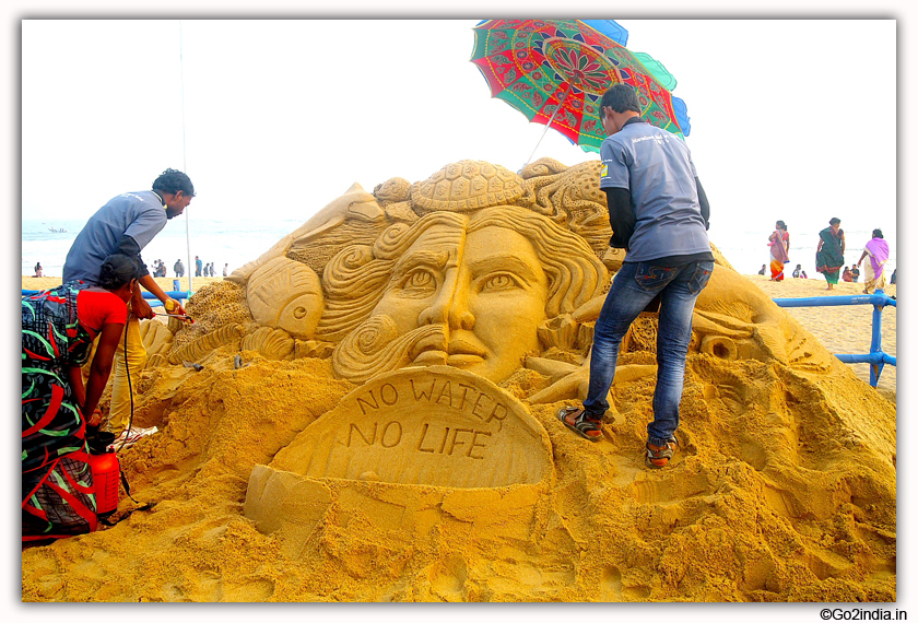 International Sand Art Festival at Chandrabhaga Beach near Konark Photos