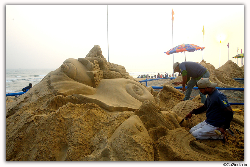 International Sand Art Festival at Chandrabhaga Beach near Konark Photos