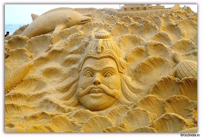 International Sand Art Festival at Chandrabhaga Beach near Konark Photos