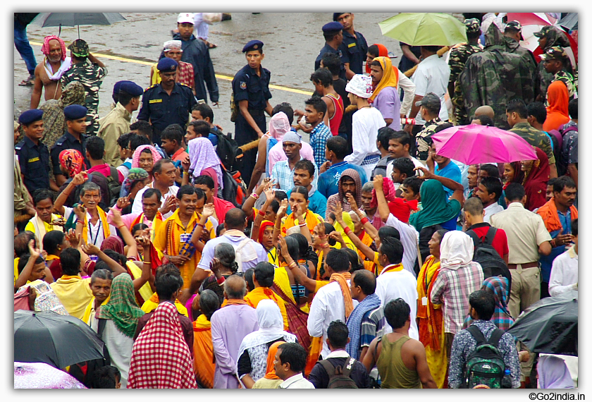 Devotees dancing during Car Festival 